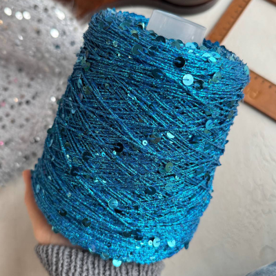 Бобина пайетки Reflex (30% хлопок, 50% пайетки, 20% люрекс), 230 м. (5516, Бирюза)