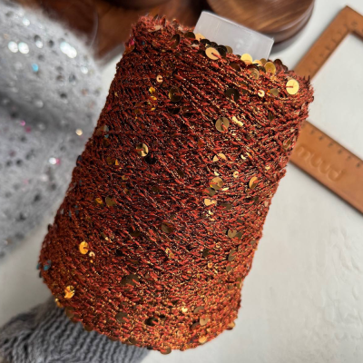 Бобина пайетки Reflex (30% хлопок, 50% пайетки, 20% люрекс), 230 м. (5993, Бронза)