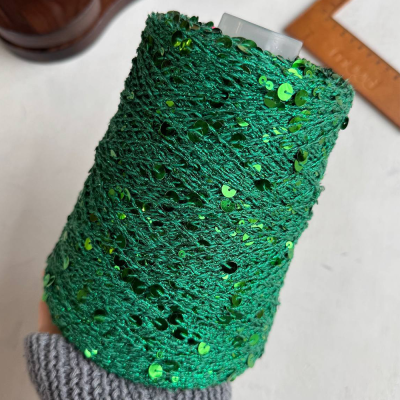 Бобина пайетки Reflex (30% хлопок, 50% пайетки, 20% люрекс), 230 м. (1179, Зеленое яблоко)