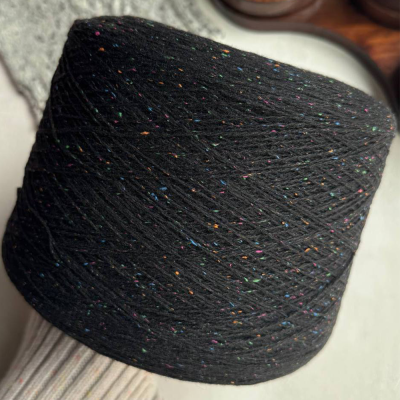 Бобина Pigalle (55% меринос, 25% шелк, 10% вискоза, 10% Па), 750 м. (Nero Tweed, Черный)