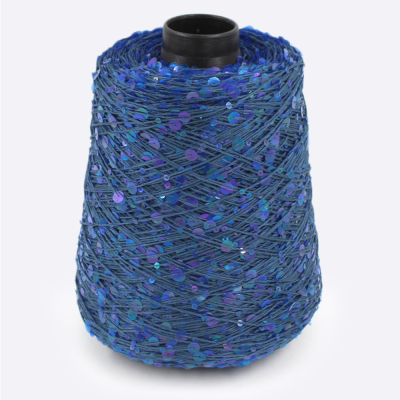 Бобина Пайетки, CARILLON 2000 (50% хлопок, 50% пайетки) 200 м. (67316, Кобальт)