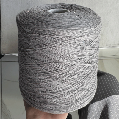 Бобина Micromerinos (95% меринос, 5% пайетки), 650 м. (W 059 Dallas, Сталь)