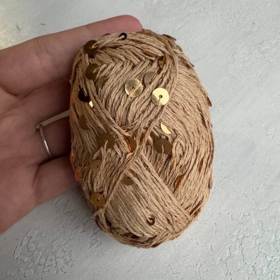 Королевские крафтовые пайетки (Темно-бежевый с золотом)