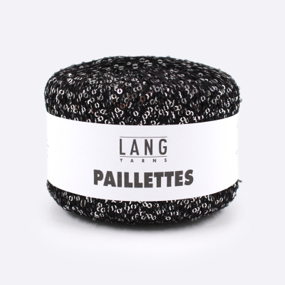 Пряжа Lang Paillettes (39.0004, Черный на серебре)