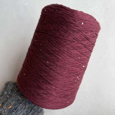 Бобина меринос с пайетками Tollegno (Har Skin 2235, Слива, 450 м.)
