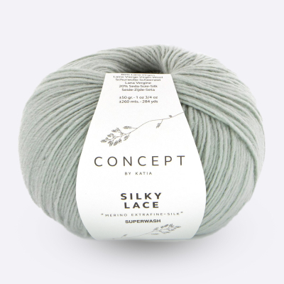 Пряжа Katia Silky Lace (187, Пепельная зелень)