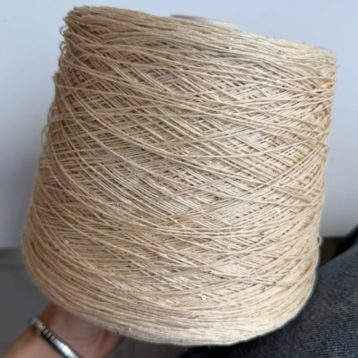 Бобина LinoSiSic СИСИК 'New (72% лен, 20% шелк, 8% пайетки), 450 м. (18818, Пыльца липы)