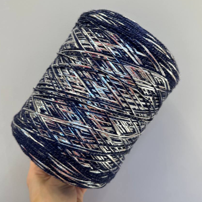 Бобина фольга Emperator (90% меринос, 8% люрекс, 2% ПА). (4325, 250 м, Серебро индиго)