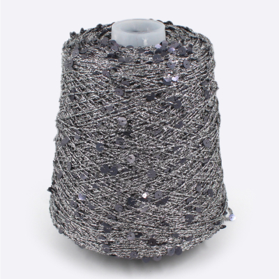 Бобина пайетки Reflex (30% хлопок, 50% пайетки, 20% люрекс), 230 м. (5961 5518, Черное серебро)