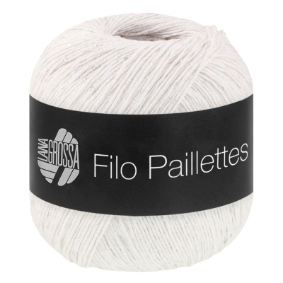 Пряжа Lana Grossa Filo Paillettes (01, Белоснежный)