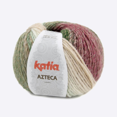 Пряжа Katia Azteca (493.7875, Молоко-хаки-фуксия)