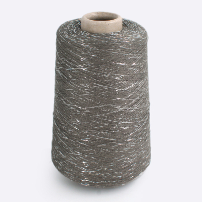 Бобина Shiny Shades (78% вискоза, 12% люрекс, 10% Па), 1600 м. (130, Пыльный хаки)