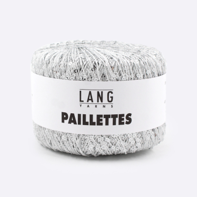 Пряжа Lang Paillettes (39.0001, Белый c серебром)