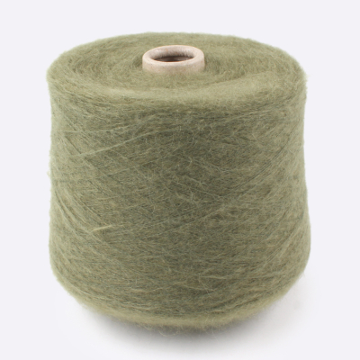 Бобина мохер LOVE ❤ MOHAIR 1/10 (70% кидмохер, 30% нейлон), 1000 м. (9031, Хаки камуфляж)