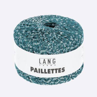 Пряжа Lang Paillettes (39.0088, Бирюза с серебром)