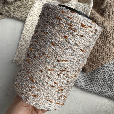 Бобина Cristallo (75% хлопок, 15% люрекс, 10% Па) (4033, Розовое серебро 800 м.)