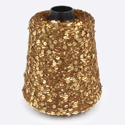 Бобина Пайетки, CARILLON 2000 (50% хлопок, 50% пайетки) 200 м. (67322, Кофейное золото)