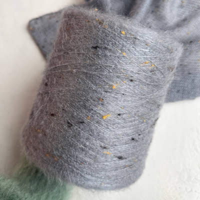 Бобина Silkid Tweed (62% кидмохер, 8% тенсел, 30% шелк), 850 м. (3321, Пепел)