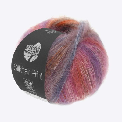Пряжа Lana Grossa Silkhair Print (59362, 402 Пунш в графите)