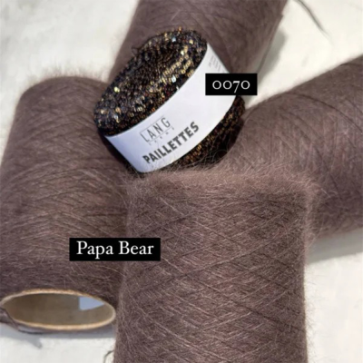 Бобина ангора 90 BELANGOR FRANCE (90% ангора, 10% ПА), 650 м. (Горячий шоколад, Papa Bear)