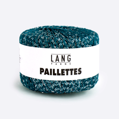 Пряжа Lang Paillettes (39.0088, Бирюза с серебром)