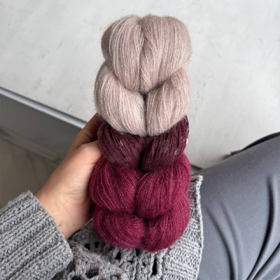 Косичка кидмохер на шелке Craft ❤ Pail (Клюквенный щербет)