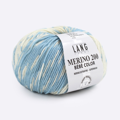 Пряжа Lang Yarns Merino 200 Bebe Color (155.0321, Снежинка на льду)