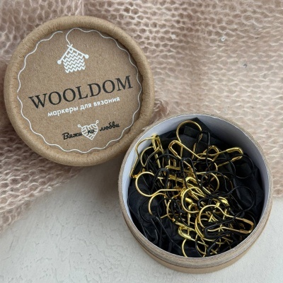 Маркеры для вязания "Булавки" WoolDom (Черный/золото)