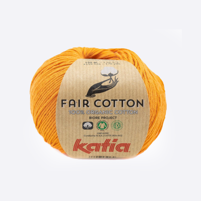Пряжа Katia Fair Cotton (1018.37, Шафран на закате)