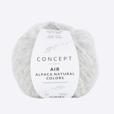 Пряжа Katia Air Alpaca Natural Colors (1340.101, Серебро) Пряжа Katia Air Alpaca Natural Colors (1340.101, Серебро)