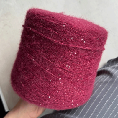 Бобина Moulin Rouge (55% альпака, 15% пайетки, 30% Па), 240 м. (2170 2138, Бургундия)