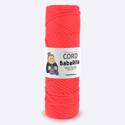Пряжа Полиэфирный шнур BabaRita (Баба Рита) (Неоновый коралл)