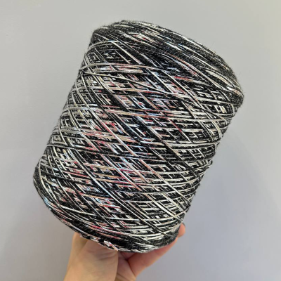 Бобина фольга Emperator (90% меринос, 8% люрекс, 2% ПА). (4323, 250 м, Угольное серебро)