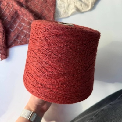 Бобина Lino Fiammato (67% вискоза, 33% лен), 450 м. (Terracotta, Спелая хурма, 450 м)