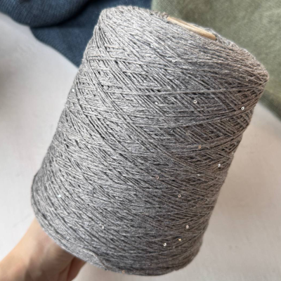 Бобина Cashmere Shine by Loro Piana (97% кашемир, 3% пайетки), 320 м. (1123 1151, Платина)