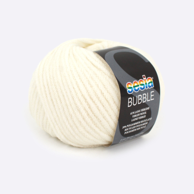 Пряжа Sessia Bubble (61% меринос, 39% ПА), 80м/50 г. (0207, Молочный)
