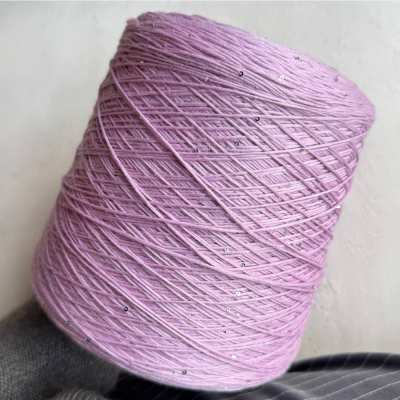Бобина Kachinelli Merino (85% меринос, 4% хлопок, 11% пайетки), 310 м. (6785, Лаванда)