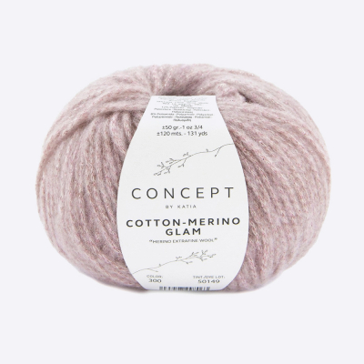 Пряжа Katia Cotton-Merino Glam (1300.300, Розовое кружево) Пряжа Katia Cotton-Merino Glam (1300.300, Розовое кружево)