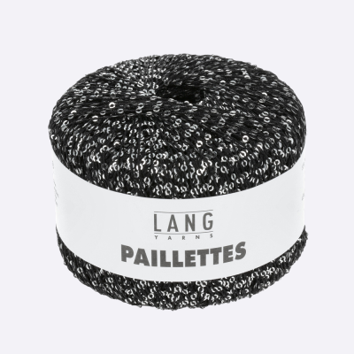 Пряжа Lang Paillettes (39.0004, Черный на серебре)