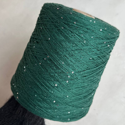 Бобина Cashmere Shine by Loro Piana (97% кашемир, 3% пайетки), 320 м. (64350 64344 64346, Хлорелла)