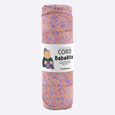 Пряжа полиэфирный шнур BabaRita Tweed  (Баба Рита твид) (Карамельный леденец)