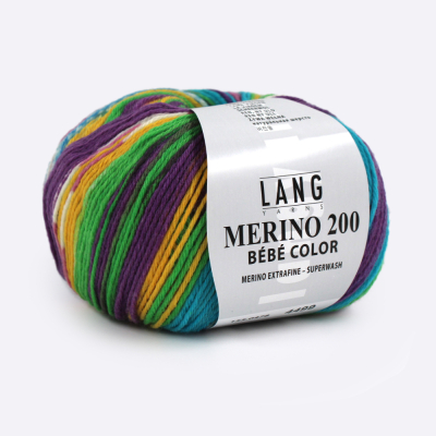 Пряжа Lang Yarns Merino 200 Bebe Color (155.0478, Яркий принт)