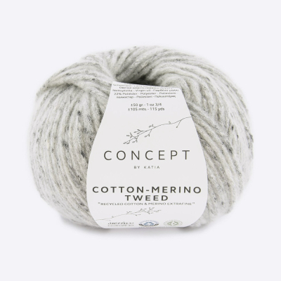 Пряжа Katia Cotton-Merino TWEED (1245.506, Пепельный Лондон)