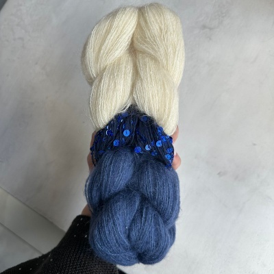 Косичка кидмохер на шелке Craft ❤ Pail (Голубая матча)