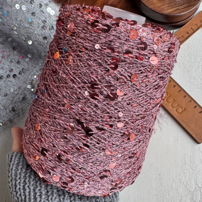 Бобина пайетки Reflex (30% хлопок, 50% пайетки, 20% люрекс), 230 м. (5510, Орхидея)