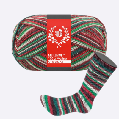 Пряжа Lana Grossa  Meilenweit 100 Merino Lurex Christmas (6803)