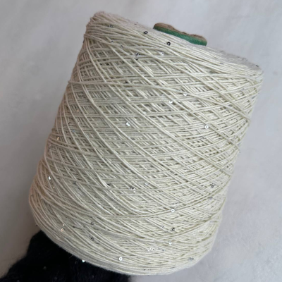 Бобина Cashmere Shine by Loro Piana (97% кашемир, 3% пайетки), 320 м. (22882, Фисташковое мороженое)
