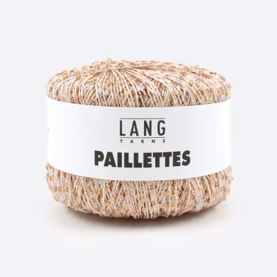 Пряжа Lang Paillettes (39.0002, Крем на золоте)