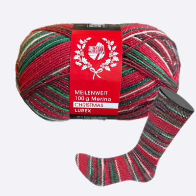 Пряжа Lana Grossa  Meilenweit 100 Merino Lurex Christmas (6805)