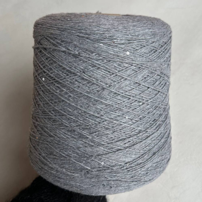 Бобина Cashmere Shine by Loro Piana (97% кашемир, 3% пайетки), 320 м. (64336, Мидл Грей)